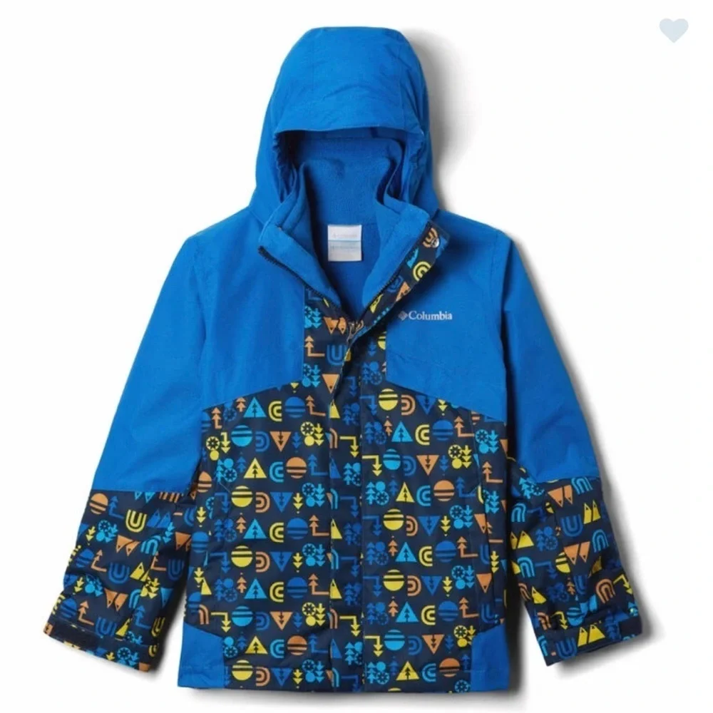 Columbia Boy's Medium Bugaboo II Fleece Interchange Jacket Blue NWT Ski Snow